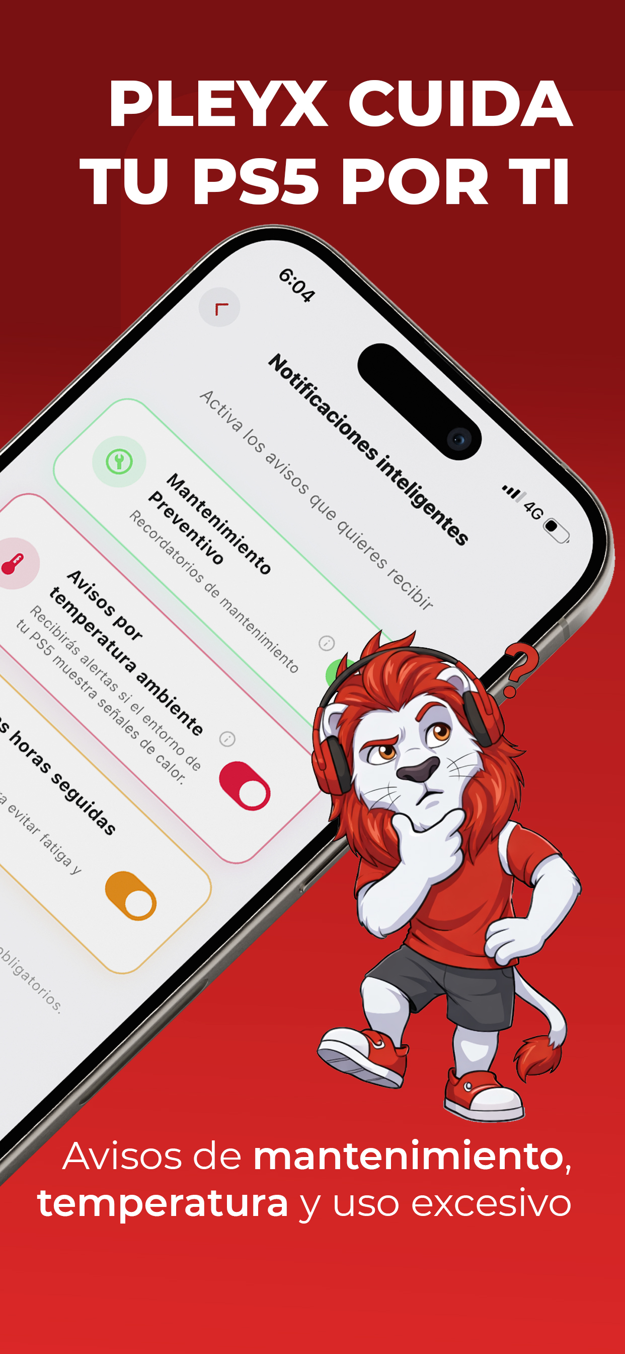 Notificaciones inteligentes de temperatura, mantenimiento y uso excesivo en PLEYX